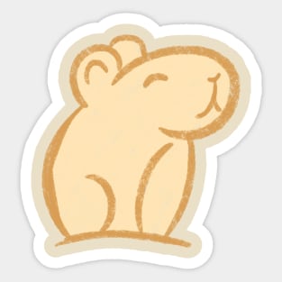 Capybara Cute Guinea Pig Illustration logo Sticker